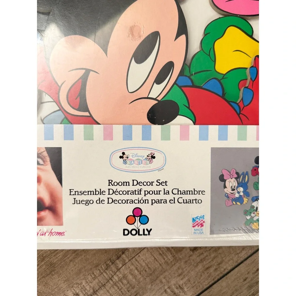 Vintage Disney Babies Room Decor Set Dolly Mickey Minnie Donald Nursery Wall Art